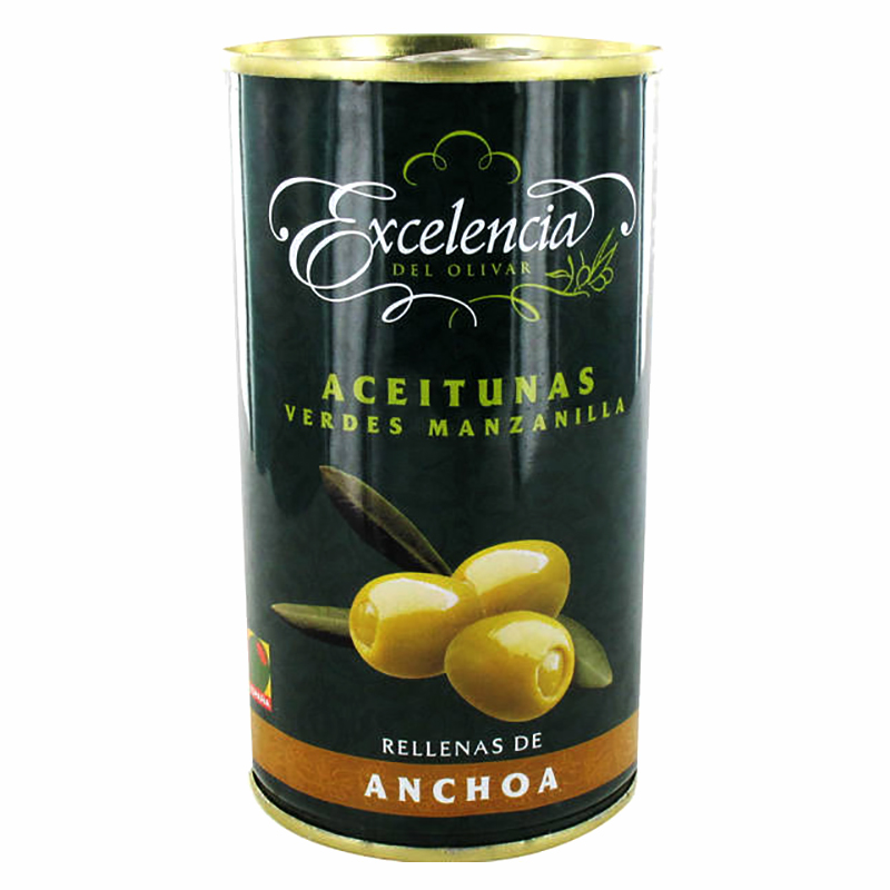 OLIVES VERDES FARCIDES ANXOVA 160/200 LLAUNA 6/2Kg. (600gr. P.N.E.)