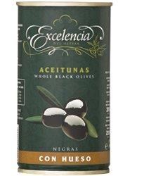 ACEITUNAS NEGRAS CON HUESO 160/200 LATA 12/350g