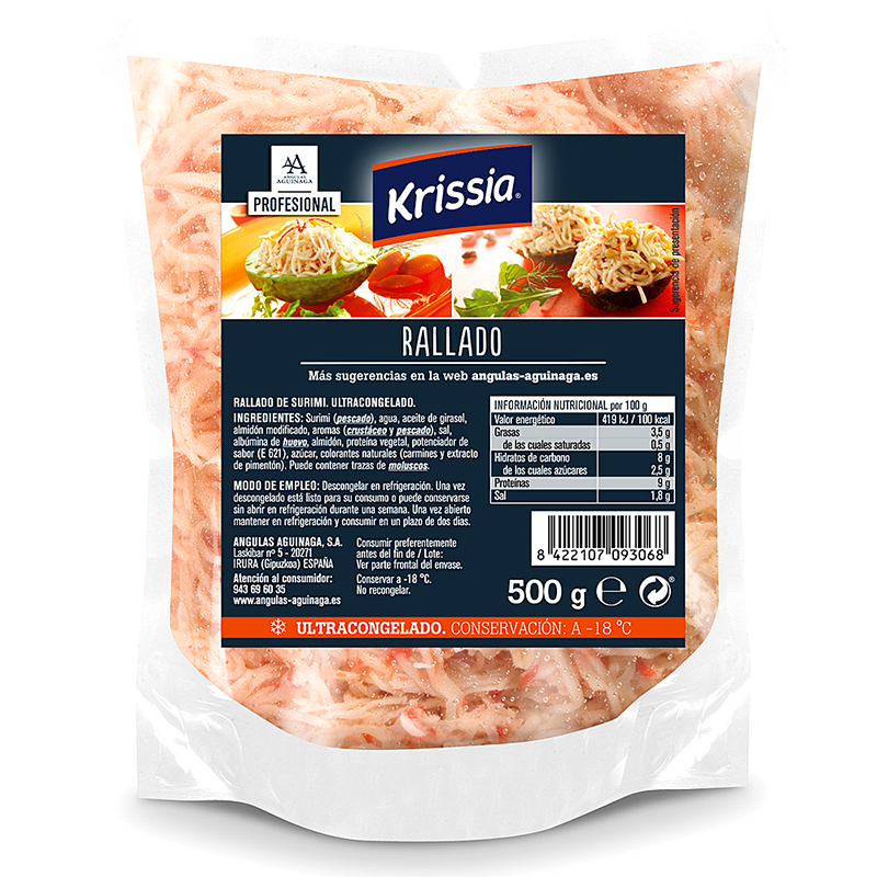 PALITO SURIMI RALLADO KRISSIA 10/500g.