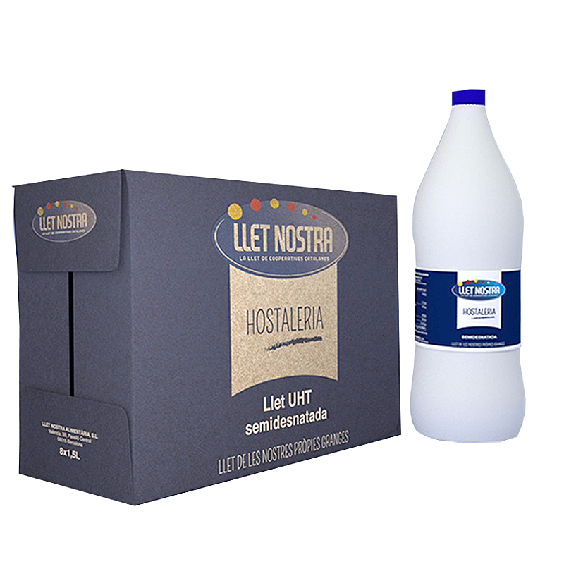 LLET UHT HOSTELERIA SEMI PET 8/1500ml
