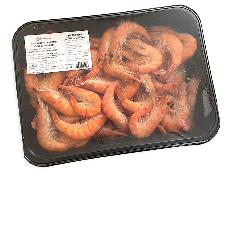 LANGOSTINO COCIDO VANNAMEI (30-40) 2/2kg..