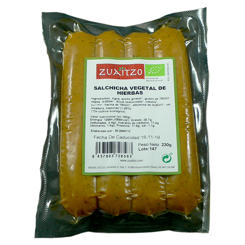 PVEG SALSITXA VEGETAL D'HERBES ECO 24/230gr