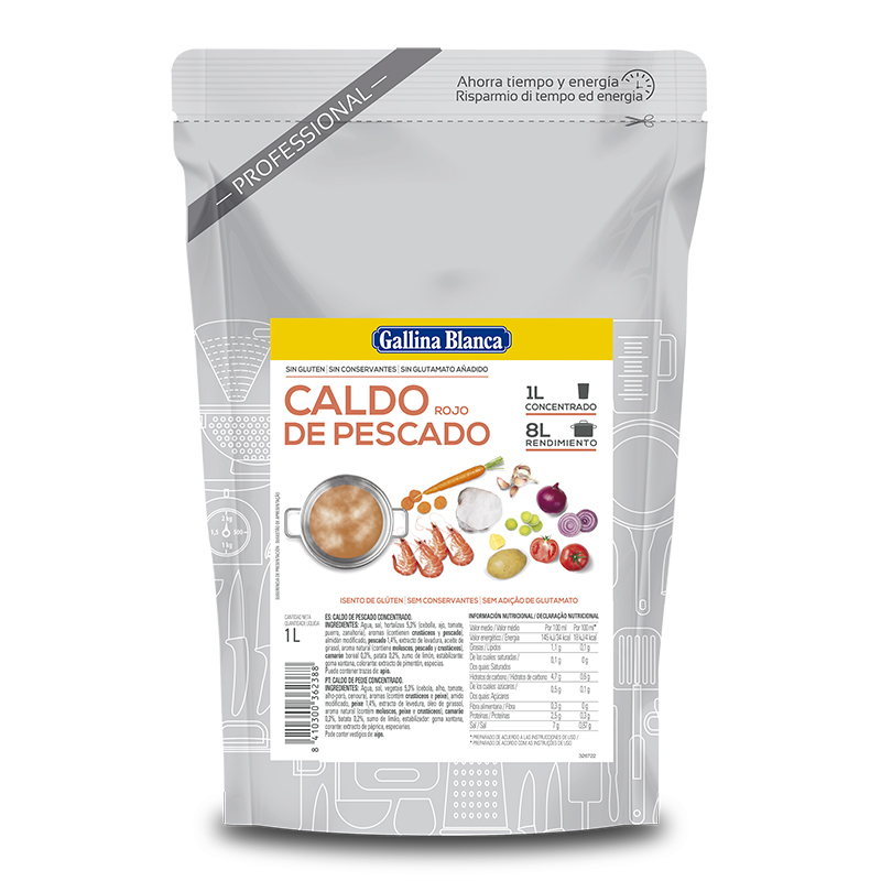 CALDO DE PESCADO ROJO CONCENTRADO 1:8 DOY 6/1L