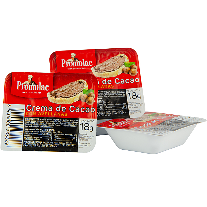 CREMA DE CACAO CON AVELLANAS MONODOSIS 120/18gr