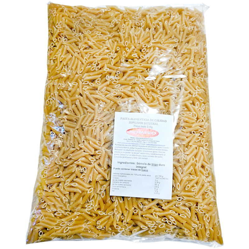 PASTA MACARRONS INTEGRALS Nº5 BOSSA 1/5Kg