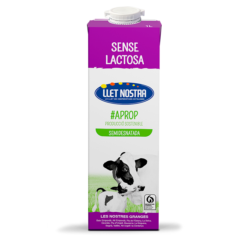 LECHE SEMIDESNATADA S/LACTOSA BRICK 6/1L.