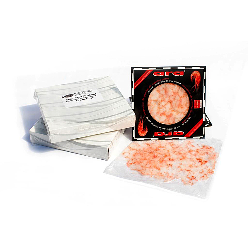 CARPACCIO GAMBA ROJA  DE NUESTRA COSTA(50gr.)VACIO IND.C.50u