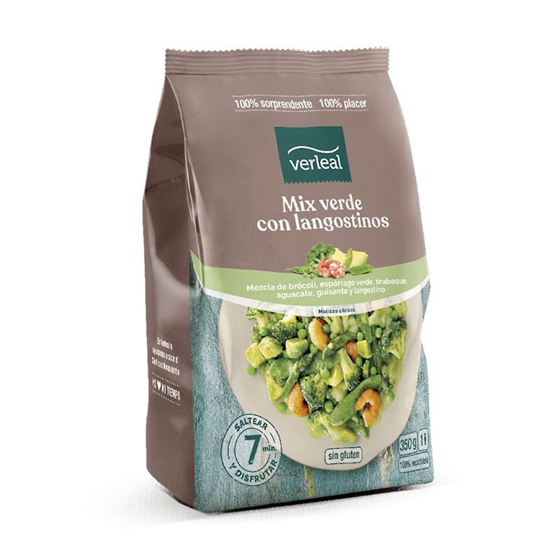 REVUELTO MIX VERDE CON LANGOSTINOS 12/350gr