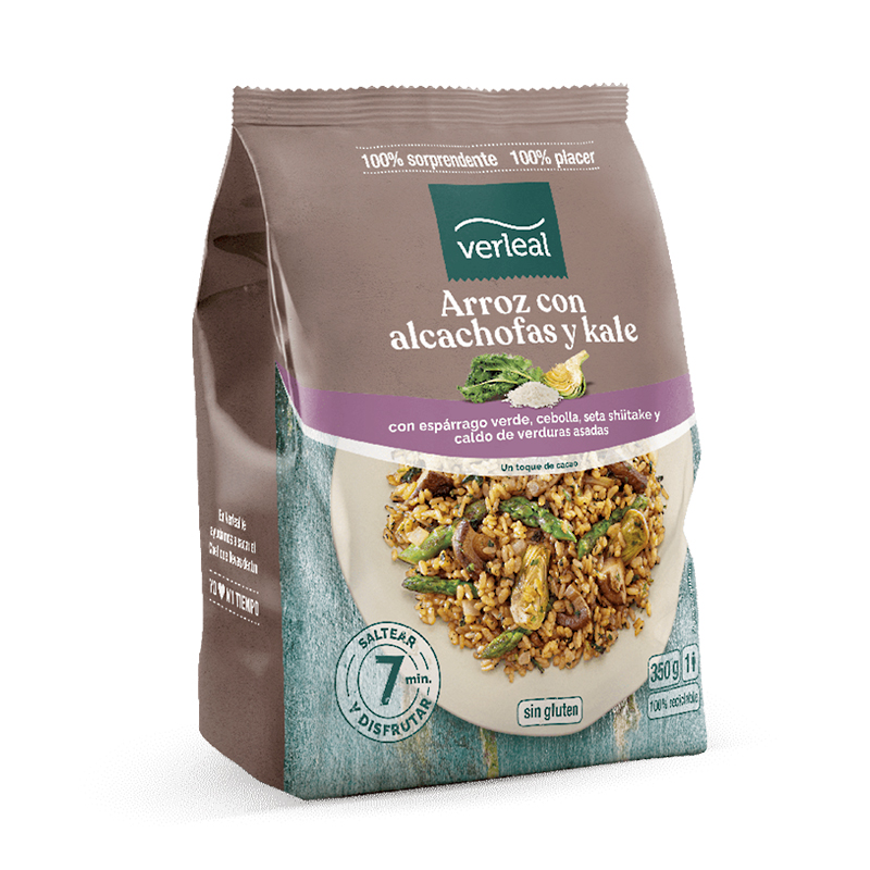 ARROZ CON ALCACHOFAS Y KALE 12/350gr