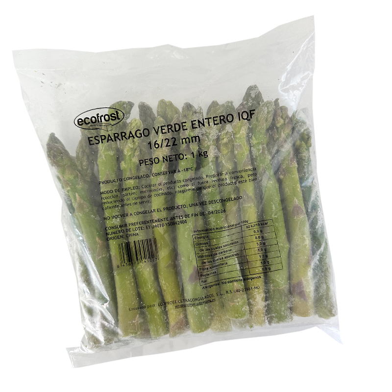 ESPÁRRAGO VERDE ENTERO (16-22) IQF 5/1Kg