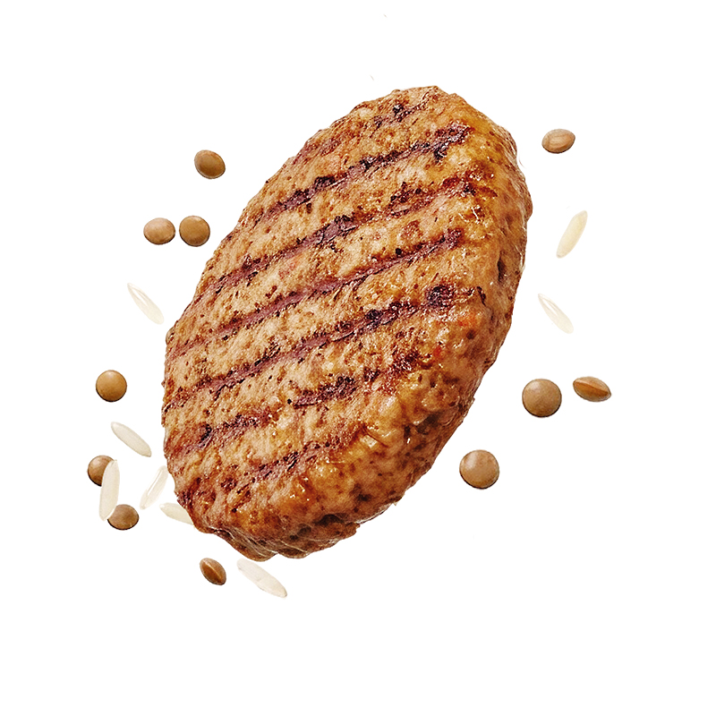 PVEG HAMBURGUESA LENTEJAS Y ARROZ S/G S/L (100g) 4Kg  (Precio/Kg)