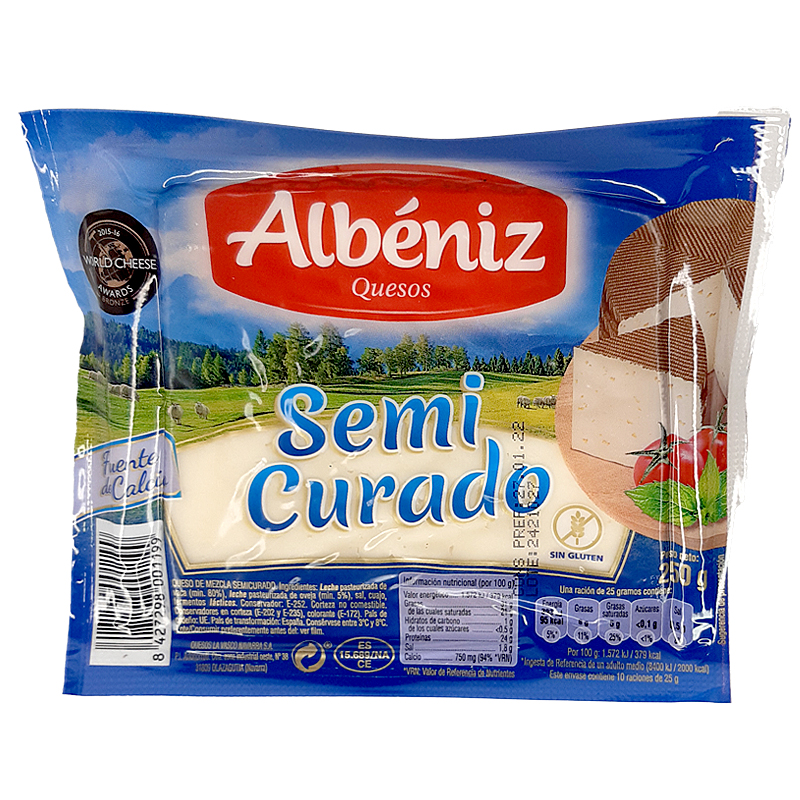 QUESO MEZCLA SEMICURADO CUÑA 12/250g